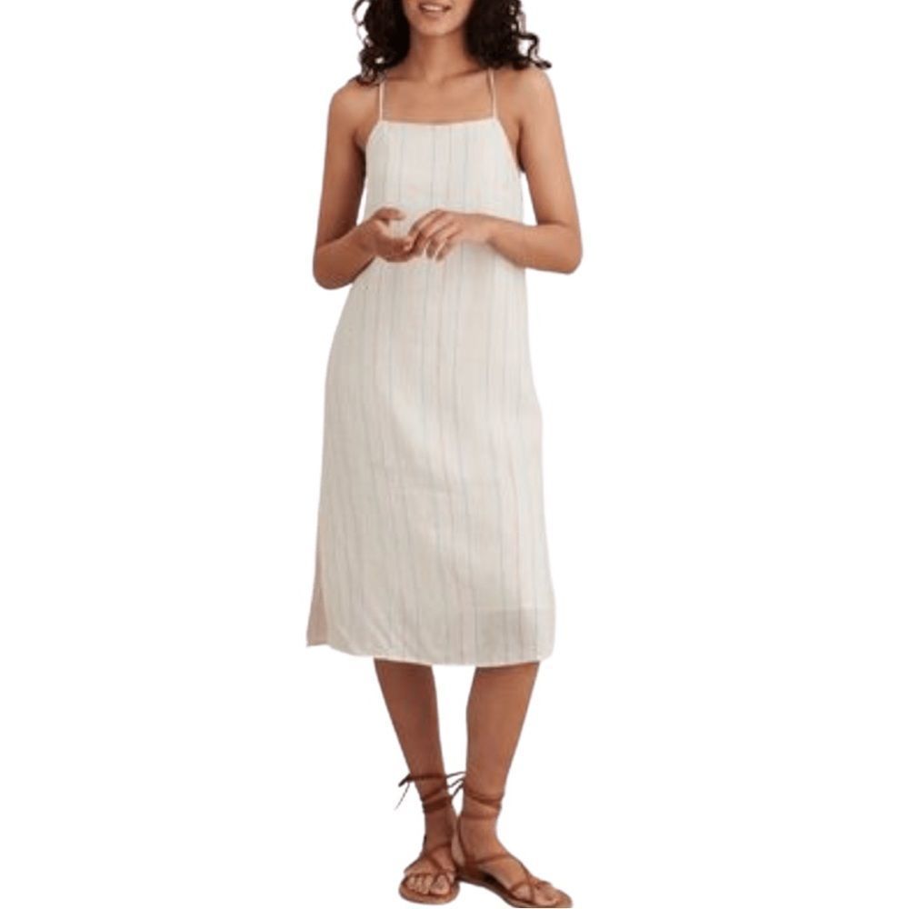 Alex Mill Linen White Stripe Midi Dress